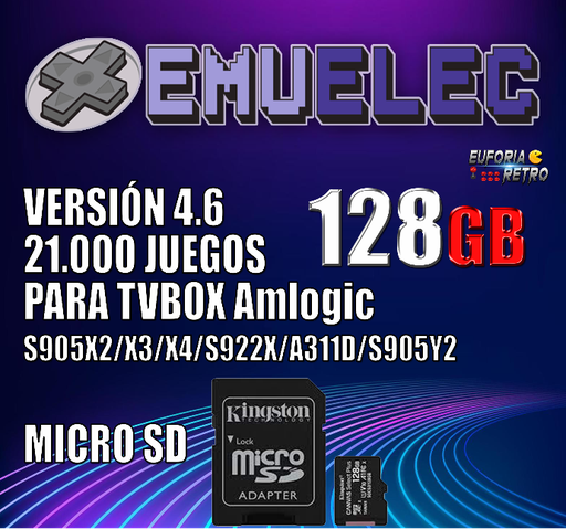 SISTEMA ARCADE EMUELEC 4.6 MICRO SD 128GB