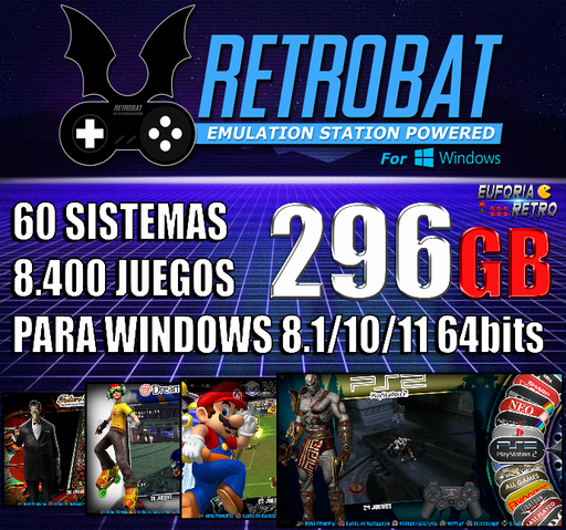 SISTEMA ARCADE RETROBAT 296GB PARA WINDOWS