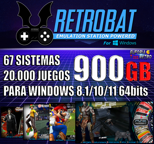 SISTEMA ARCADE RETROBAT 900GB PARA WINDOWS